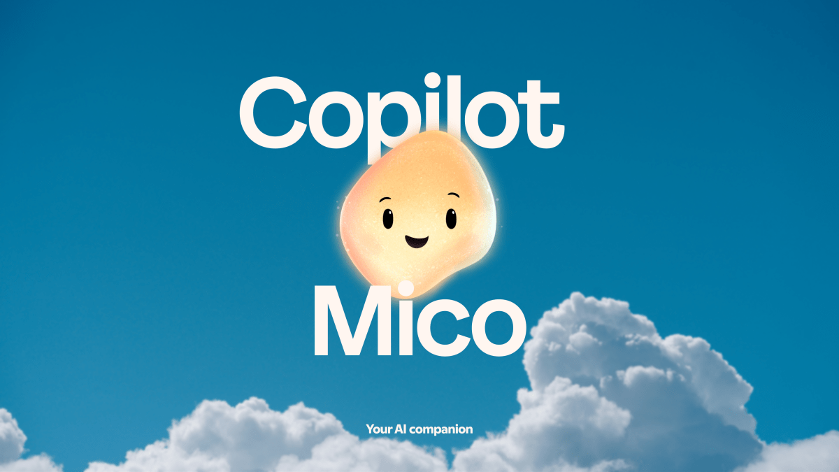 Copilotのキャラクター「Mico」を紹介するマイクロソフトの告知画像